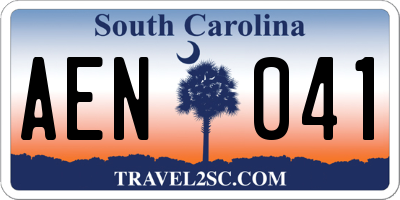 SC license plate AEN041
