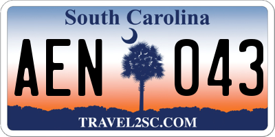 SC license plate AEN043
