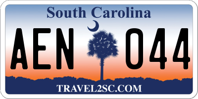 SC license plate AEN044
