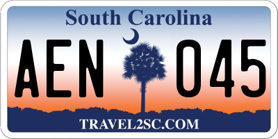 SC license plate AEN045