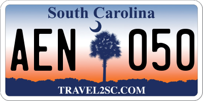 SC license plate AEN050