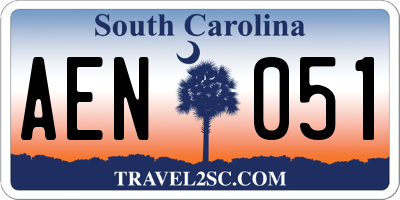 SC license plate AEN051