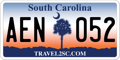 SC license plate AEN052