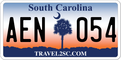 SC license plate AEN054