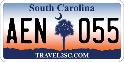SC license plate AEN055