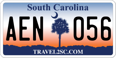 SC license plate AEN056