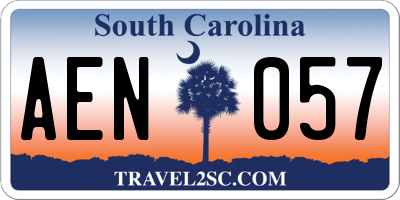 SC license plate AEN057