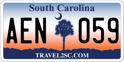 SC license plate AEN059