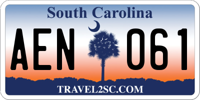 SC license plate AEN061