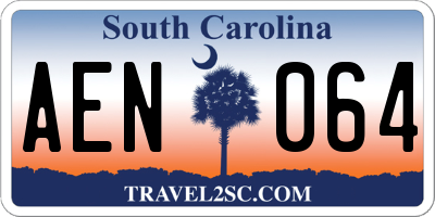 SC license plate AEN064