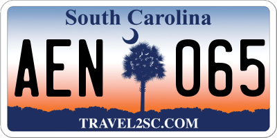 SC license plate AEN065