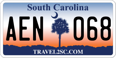 SC license plate AEN068