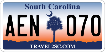 SC license plate AEN070