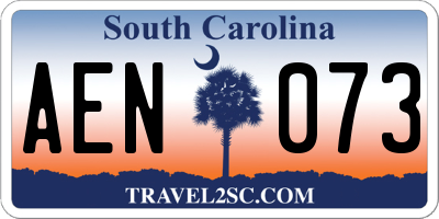 SC license plate AEN073