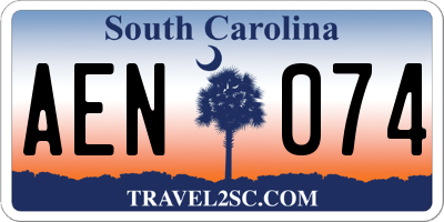 SC license plate AEN074