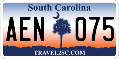 SC license plate AEN075