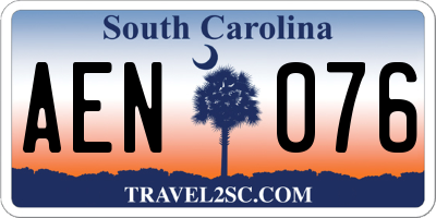 SC license plate AEN076