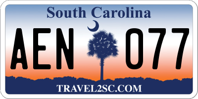 SC license plate AEN077