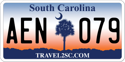 SC license plate AEN079