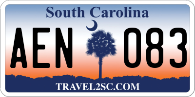 SC license plate AEN083