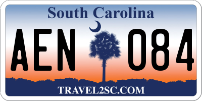 SC license plate AEN084