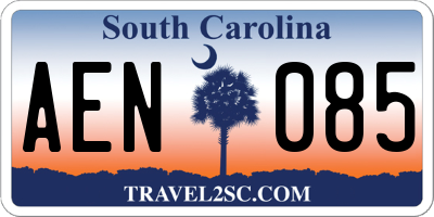 SC license plate AEN085