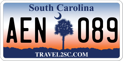 SC license plate AEN089
