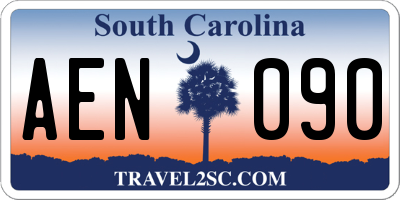 SC license plate AEN090