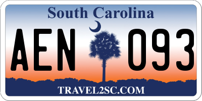 SC license plate AEN093