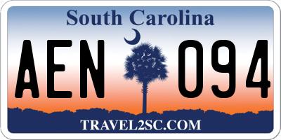 SC license plate AEN094