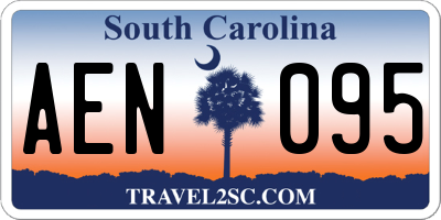 SC license plate AEN095