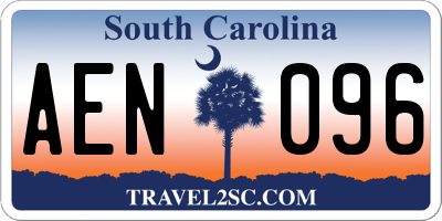 SC license plate AEN096