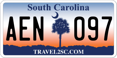 SC license plate AEN097