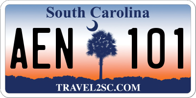 SC license plate AEN101