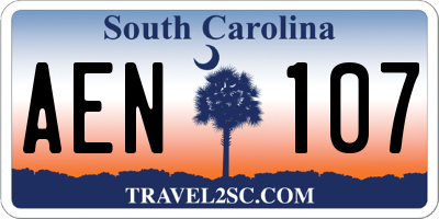 SC license plate AEN107