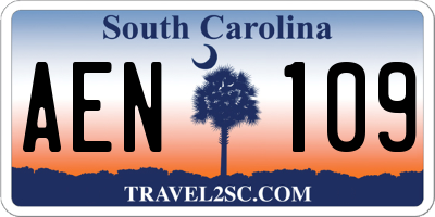 SC license plate AEN109