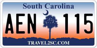 SC license plate AEN115
