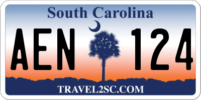 SC license plate AEN124