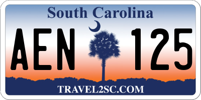 SC license plate AEN125