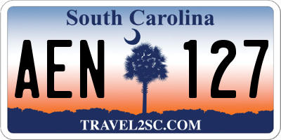 SC license plate AEN127