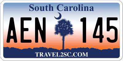 SC license plate AEN145