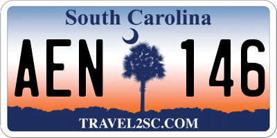 SC license plate AEN146