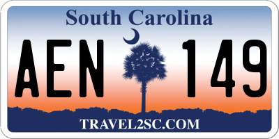 SC license plate AEN149