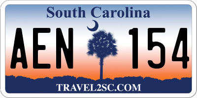SC license plate AEN154