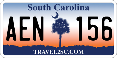 SC license plate AEN156