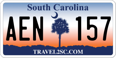SC license plate AEN157