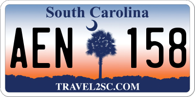 SC license plate AEN158