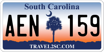 SC license plate AEN159