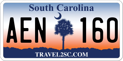 SC license plate AEN160