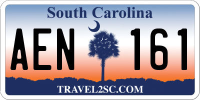 SC license plate AEN161